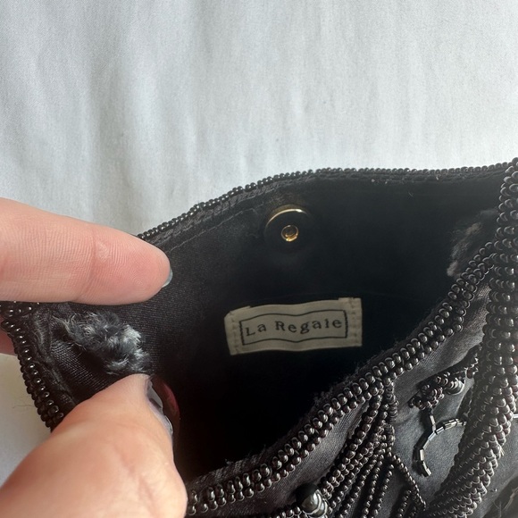 La Regale Elegant Black Beaded Evening Bag - Picture 5 of 5